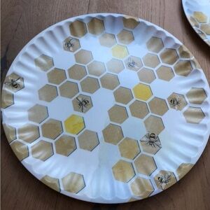 Shabby Chic Melamine Large Bee Honeycomb Tray